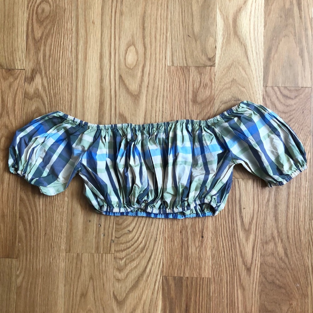 Vintage plaid crop top
